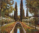 Tuscan Canvas Paintings - Tuscan Garden